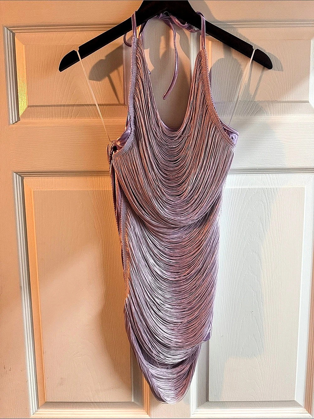 Hello Molly STAGE SPARK HALTER MINI DRESS LILAC NWT
